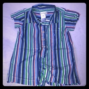 Ralph Lauren Baby Striped Button Down Onesie